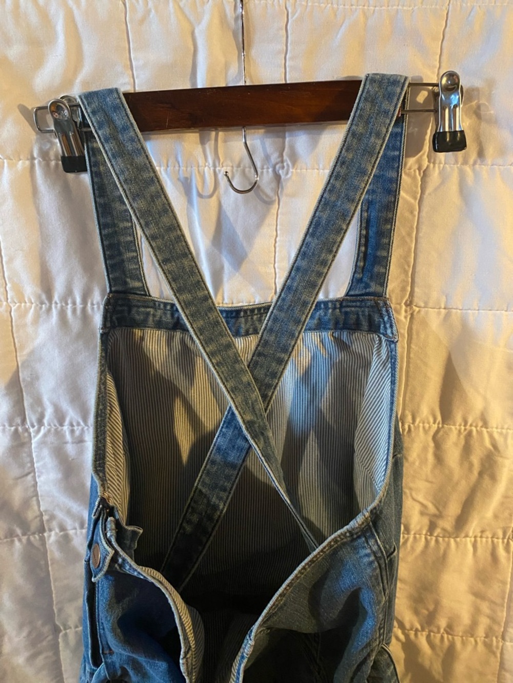 Duluth Trading Co Jean Overalls with cute waist tie! - Picture 2 of 4